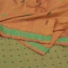 Sanskriti Vintage Golden Sarees 100% Pure Silk Hand-Woven Sari Craft Fabric