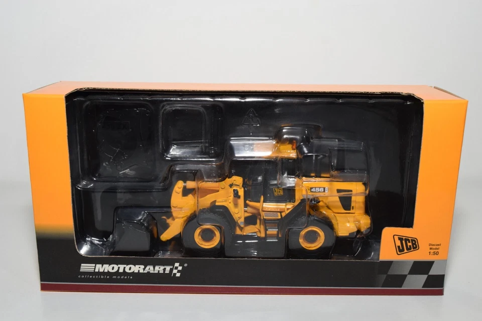 B4 1:50 MOTORART 13367 JCB 456 PALA ESCAVATORE PALA GOMMATA SNOW MIB - Immagine 1 di 4