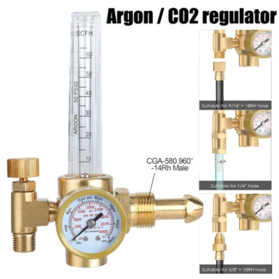CO2 Argon Flow Meter Gas Regulator Gauge Mig Tig Welding Weld Regulator TIG MIG - Image 1 of 4