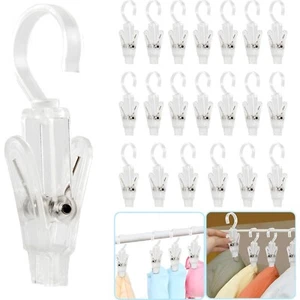 Laundry Hooks Clips Hanger 20PCS Swivel Plastic Organizer Multi Purpose - Picture 1 of 10