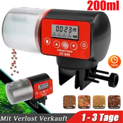 MARKENLOS Futterautomat Aquarium Fischfutterautomat Automatischer Fischfutterspender+Timer