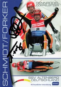 Andre Forker Schmidt UH trineo deportes de invierno signo original tarjeta de autógrafo 9066 E - Imagen 1 de 2