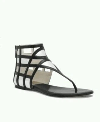 ¡Nuevo!  Sandalia MICHAEL KORS Jaida Cuero Negro Plata Talla 6M Foto 1 de 4