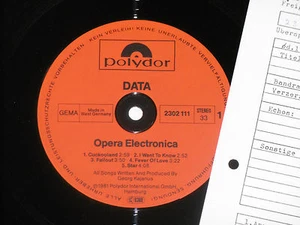 DATA -Opera Electronica- LP 1982 Polydor Archiv-Copy mint - Picture 1 of 1