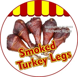 Calcomanía circular de camión de comida para camión de comida con patas de pavo ahumado (elige el tamaño) - Imagen 1 de 3