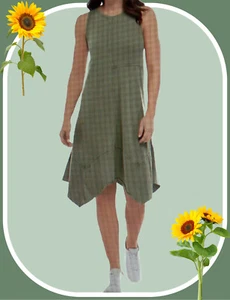 M NUEVAS DIRECCIONES Olive Distress Asimétrico Tejido Sin Mangas Pullover Vestido sin Mangas - Imagen 1 de 21