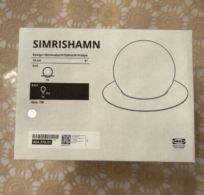 Ikea SIMRISHAMN Lámpara de Mesa/Pared, Cromado/Vidrio Ópalo, 6" 404.378.01 - NUEVO Foto 1 de 3