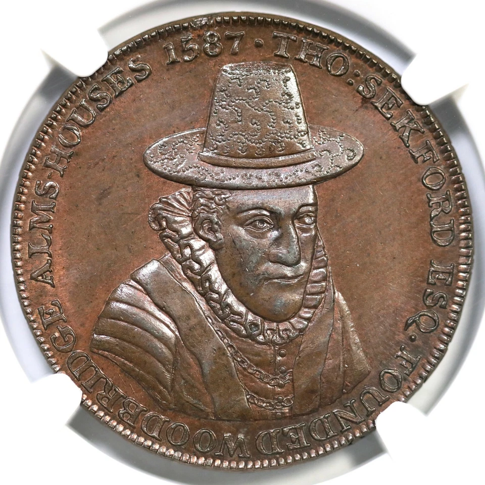 1796 D&H-15 NGC MS 64 BN SUFFOLK - WOODBRIDGE Conder Token - Image 1 of 4