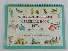 Vintage 1973 Winnie The Pooh Calendar Book Poems by AA Milne Artwork Disney Unus