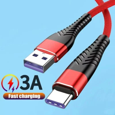 Braided USB Type-C USB-C to USB-A Fast Charge Cable Cord Charger Charging Sync - Image 1 of 4
