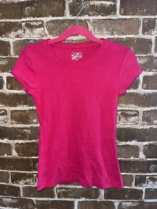 JUSTICE GIRLS TALLA 7 ROSA MANGA CORTA CAMISETA LISA ROSA SÓLIDO TOP - Imagen 1 de 2