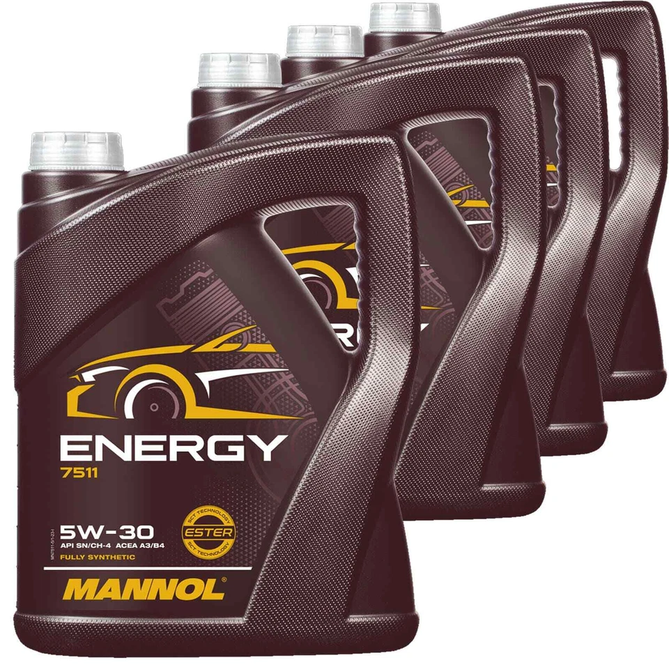 4x 5L MANNOL ENERGY 5W30 MOTORÖL passend für VW 505.00 BMW LL-98 MB 229.5