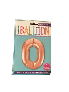 Giant 0 Birthday Party Pink Foil Balloon 34" Unique New Number Numeral - Picture 1 of 1