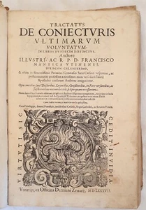 Recht Francesco Mantica Abhandlung über die Vermutungen des Letzten Willens 1587 - Bild 1 von 6