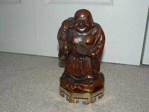 Antique Vintage Chinese Buddha Beautiful Wood Religious Statue Figure Carved - Picture 1 of 4