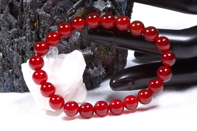Edelstein Armband Roter Achat | 8mm Kugelarmband - Bild 1 von 2