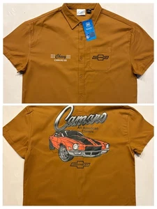 Camisa de trabajo GM Chevy Camaro SS manga corta estampado gráfico botones - Imagen 1 de 19