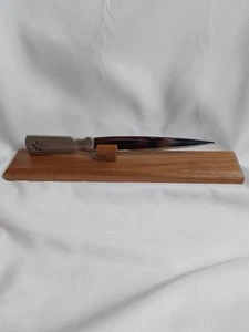 Vintage Boy Scouts Letter Opener With Wood Stand - Picture 1 of 3