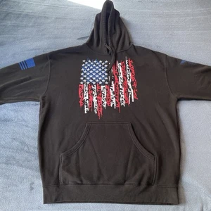 We The People Holsters Long Sleeve Black Patriotic Pullover Hooded Sweatshirt 2X - Picture 1 of 15