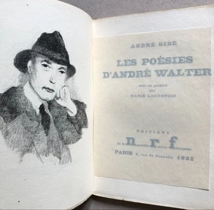 André Gide — Les Poésies d'André Walter — frontispice de Marie Laurencin — é.o. - Imagen 1 de 9