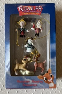 Rudolph Red-Nosed Reindeer Island of Misfit Toys 5 Miniature Ornaments Enesco - Picture 1 of 3