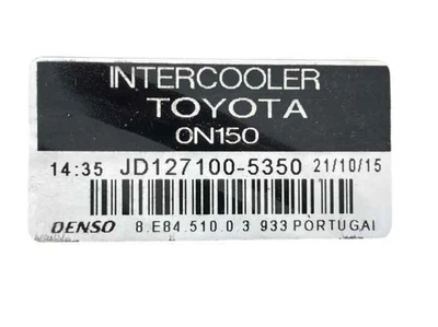 JD1271005350 intercooler for TOYOTA AURIS ACTIVE 2012 129810 - Image 1 of 4