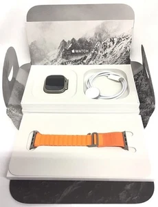 Apple Watch Ultra 49mm Titanium Case with Orange Alpine Loop, Small (GPS +... - Photo 1 sur 11
