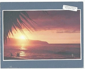 "VERLORENER" STRAND SONNENUNTERGANG BEI HALEIWA N. OAHU HAWAII FOTO AUF 8 X 10" FARBIGER MATTER TAFEL - Bild 1 von 1
