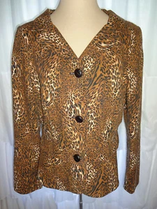 Chaqueta Mujer Antracita Maggy London Estampado Animal 12 M L Marrón Negro Tostado Forrada - Imagen 1 de 7