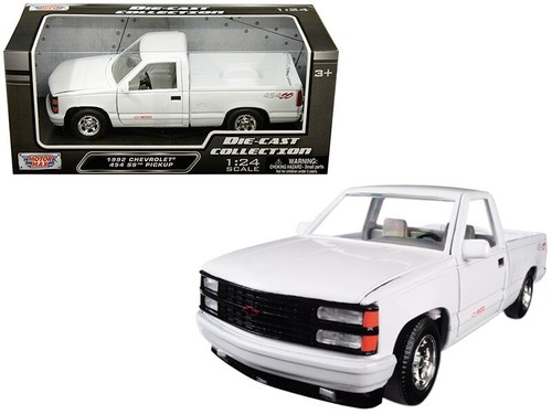 Modellino Chevrolet 454 SS Pickup 1992 | 1:24 Diecast Motormax 73203 Bianco