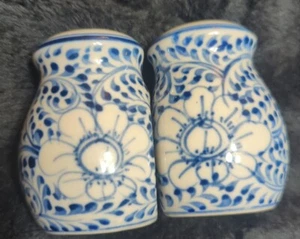 Fit Toegther Blue & White Floral Salt Pepper Set Only One Plug - Picture 1 of 8