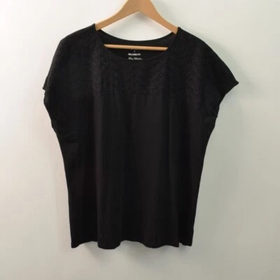 Camiseta Torrid Calce Relajado Mujer 1 1X Algodón Negro Sin Mangas Foto 1 de 4