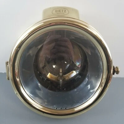 Antique Brass Dietz Victor 7 Acetylene Headlight Lamp Glass 8 3/4" Lens Rare! - Image 1 of 4