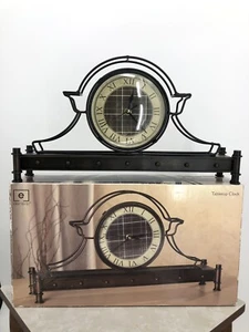 Elements Metal Brass Finish Tabletop Clock - Picture 1 of 8