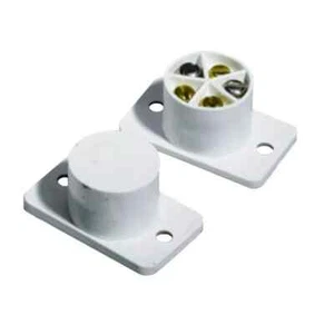 BURGLAR ALARM DOOR CONTACTS, WHITE FLUSH SPEEDFIT MAGNETIC REED CONTACT TYPE - Picture 1 of 3