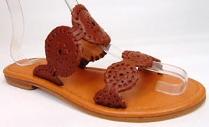 Women's Jack Rogers Lauren 2 Strap Slide Casual Sandals Size 6.0 M, Brown Leathe - Picture 1 of 11