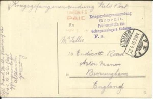 Germany ALTDAMM P.O.W.CAMP-British- 23/4/15 WWI CENSOR - LONDON - Picture 1 of 3