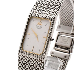 Vintage 1993 [EXC+5] SEIKO CREDOR 2F70-5331 Silver Ladies Quartz Watch JAPAN - Picture 1 of 17