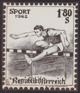 Austria 1962’ Man Hurdler, Athletics, Sports, Unissued Essay - Picture 1 of 1