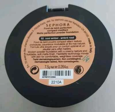 Sephora Matte Perfection Powder Foundation ~ 52 Cool Amber ~ Full Size 0.264 oz - Image 1 of 4