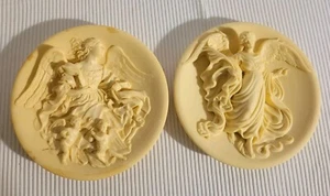 2 Lot Alabaster plate Studio Dante Di Volteradici Bradex Angels - Picture 1 of 7