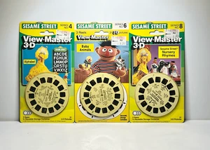 Vintage NOS Sesamstraße View Master 3D Rollen Sets Lot Serie 2 4 6 Alphabet NEU - Bild 1 von 2