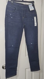 Girl's Jeggings Jeans Size 18 Mid Rise Distressed Dark Blue ~ Cat & Jack NEW - Picture 1 of 6