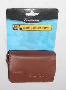 QUANTARAY QRW294 Mini Leather Case fits Digital, 35mm & APS Cameras NEW 3.75x2"