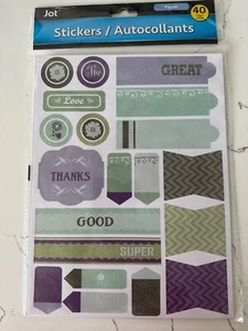 Jot Paper Stickers/Autocollants 40 Piece Words ~ Thanks Good Super Love Special - Picture 1 of 7