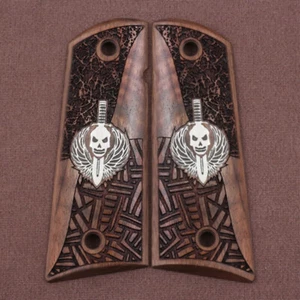 KSD Brand Colt 1911 FIT Model Compatible Walnut Custom Grips Double-Checkering - Picture 1 of 3