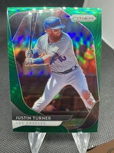 2020 Panini Prizm Justin Turner Green Prizm Parallel Card # 98 - 210 - Picture 1 of 2