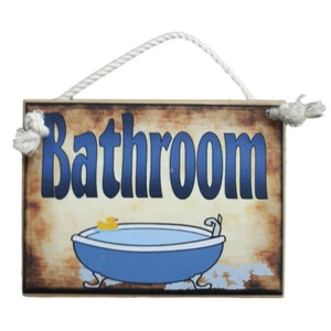 Country Printed Quality Wooden Room Door Sign BATHROOM New Plaque - Picture 1 of 1