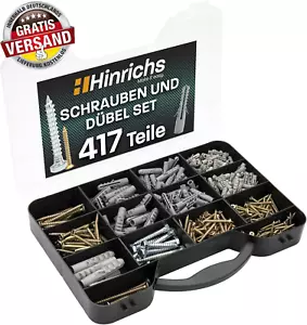 Hinrichs 417-Tlg Schrauben Dübel Set - Aufbewahrungskoffer Mit Dübelset in 4 Grö - Bild 1 von 7