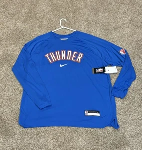 MENS XL Blue Oklahoma City Thunder NBA 75 Nike Dri-Fit Long Sleeve Tee NWT $65 - Picture 1 of 2